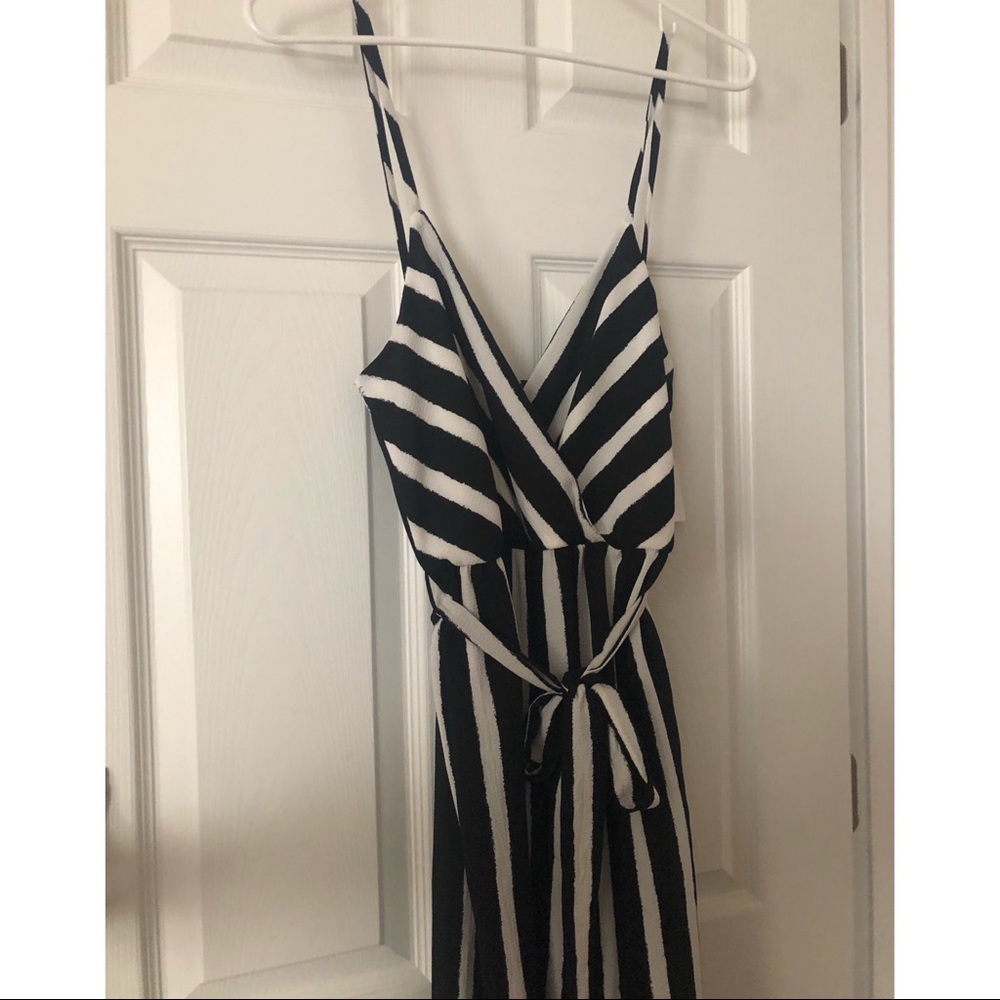 black & white striped jumpsuit